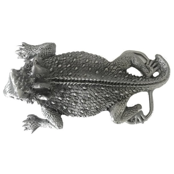 Great American Horned Toad Jeweled Pewter Belt Buckle Solid Pewter Horned Toad or Horned Lizard Belt Buckle for  main image 4
